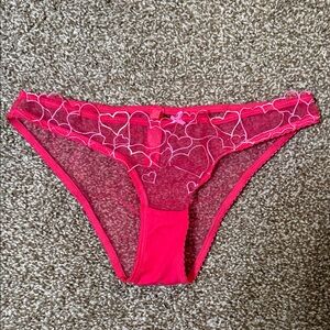 Skims Pink Heart Patterned Lace Panties